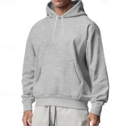 Best OUKU Men's Hoodie Black White Pink Light Grey Dark Gray Hooded Plain Pocket Sports & Outdoor Daily Holiday Streetwear Basic Casual Spring & Fall Clothing Apparel Hoodies Sweatshirts