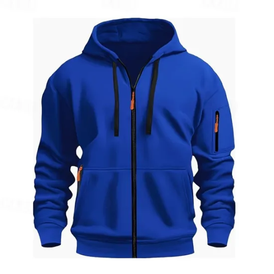 OUKU Men's Hoodie Black White Wine Army Green Red Hooded Plain Zipper Color Block Sports & Outdoor Casual Daily Polyester Cool Casual Athletic Spring & Fall Clothing Apparel Hoodies Sweatshirts Long