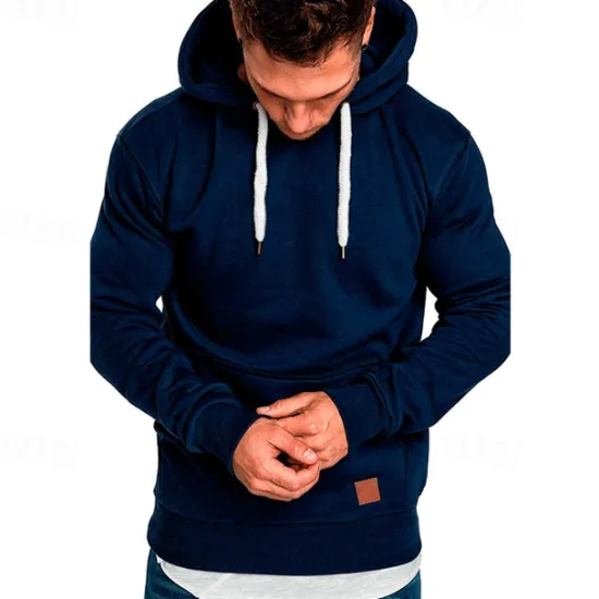 Clearance OUKU Men's Hoodie Black White Yellow Wine Army Green Hooded Plain Pocket Sports & Outdoor Daily Holiday Polyester Streetwear Basic Casual Spring & Fall Clothing Apparel Hoodies Sweatshirts