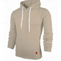 Clearance OUKU Men's Hoodie Black White Yellow Wine Army Green Hooded Plain Pocket Sports & Outdoor Daily Holiday Polyester Streetwear Basic Casual Spring & Fall Clothing Apparel Hoodies Sweatshirts