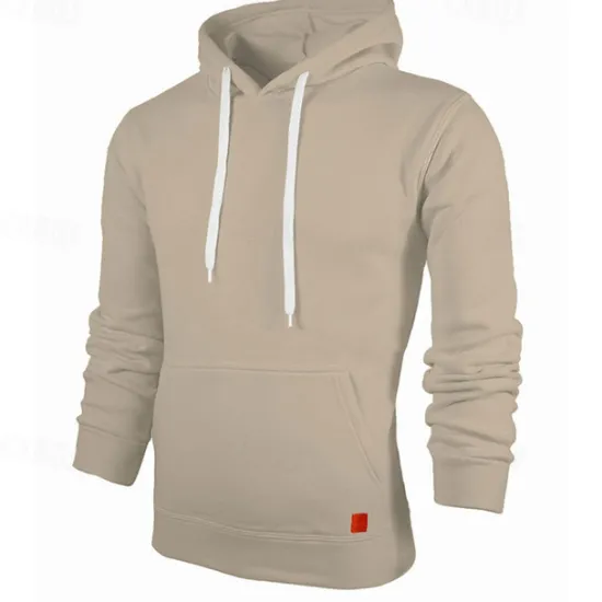 Clearance OUKU Men's Hoodie Black White Yellow Wine Army Green Hooded Plain Pocket Sports & Outdoor Daily Holiday Polyester Streetwear Basic Casual Spring & Fall Clothing Apparel Hoodies Sweatshirts