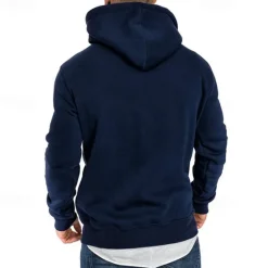 Clearance OUKU Men's Hoodie Black White Yellow Wine Army Green Hooded Plain Pocket Sports & Outdoor Daily Holiday Polyester Streetwear Basic Casual Spring & Fall Clothing Apparel Hoodies Sweatshirts