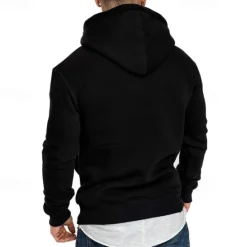 Clearance OUKU Men's Hoodie Black White Yellow Wine Army Green Hooded Plain Pocket Sports & Outdoor Daily Holiday Polyester Streetwear Basic Casual Spring & Fall Clothing Apparel Hoodies Sweatshirts