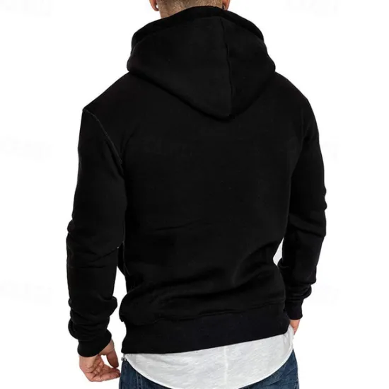 Clearance OUKU Men's Hoodie Black White Yellow Wine Army Green Hooded Plain Pocket Sports & Outdoor Daily Holiday Polyester Streetwear Basic Casual Spring & Fall Clothing Apparel Hoodies Sweatshirts