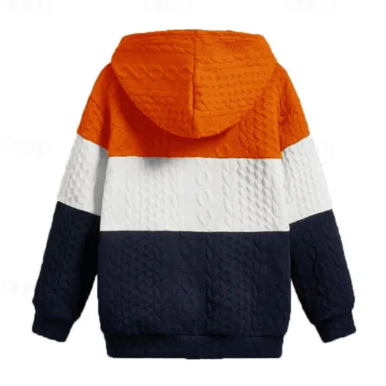 Best OUKU Men's Hoodie Black Wine Orange Light Grey Hooded Color Block Jacquard Patchwork Ribbed Textured Sports & Outdoor Daily Holiday Polyester Textured Streetwear Basic Casual Fall & Winter Clothing Apparel
