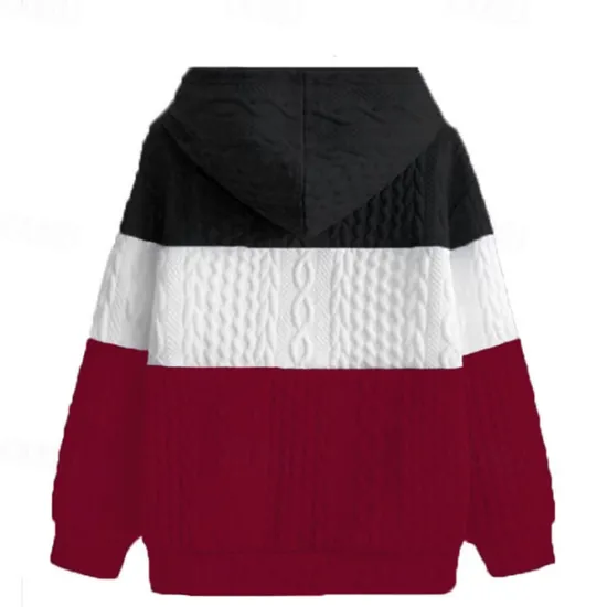 Best OUKU Men's Hoodie Black Wine Orange Light Grey Hooded Color Block Jacquard Patchwork Ribbed Textured Sports & Outdoor Daily Holiday Polyester Textured Streetwear Basic Casual Fall & Winter Clothing Apparel