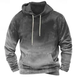 New OUKU Men's Hoodie Blue Orange Green Gray Hooded Color Block Pocket Sports & Outdoor Daily Holiday Streetwear Basic Casual Spring & Fall Clothing Apparel Hoodies Sweatshirts