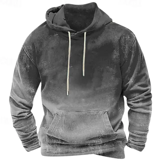 New OUKU Men's Hoodie Blue Orange Green Gray Hooded Color Block Pocket Sports & Outdoor Daily Holiday Streetwear Basic Casual Spring & Fall Clothing Apparel Hoodies Sweatshirts