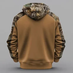 Clearance OUKU Men's Hoodie Brown 2# Brown 3# Brown Hooded Camouflage Camo / Camouflage 3D Print Cool Fall Winter Clothing Apparel Hoodies Sweatshirts