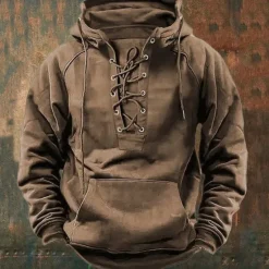 OUKU Men's Hoodie Drawstring Hoodies Black Pink Army Green Blue Khaki Hooded Plain Front Pocket Sports Outdoor Daily Holiday Streetwear Basic Casual Fall Winter Clothing Apparel Hoodies Sweatshirts