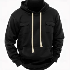 Best OUKU Men's Hoodie Fleece Hoodie Tactical Hoodie Black Army Green Khaki Light Grey Dark Gray Hooded Plain Pocket Casual Daily Streetwear Basic Casual Tactical Spring & Fall Cross-Seasons Clothing Apparel