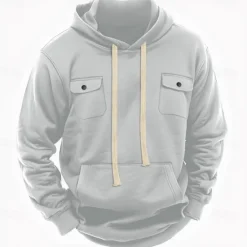 Best OUKU Men's Hoodie Fleece Hoodie Tactical Hoodie Black Army Green Khaki Light Grey Dark Gray Hooded Plain Pocket Casual Daily Streetwear Basic Casual Tactical Spring & Fall Cross-Seasons Clothing Apparel