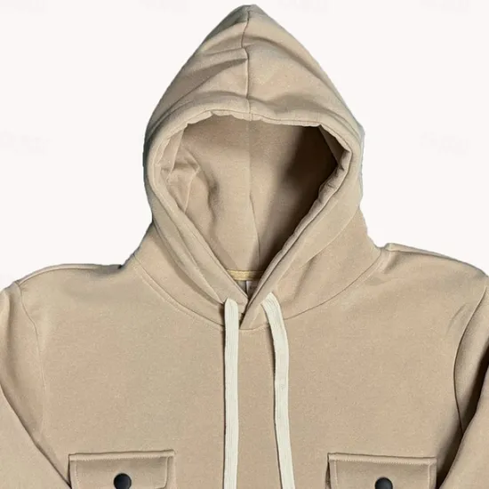 Best OUKU Men's Hoodie Fleece Hoodie Tactical Hoodie Black Army Green Khaki Light Grey Dark Gray Hooded Plain Pocket Casual Daily Streetwear Basic Casual Tactical Spring & Fall Cross-Seasons Clothing Apparel