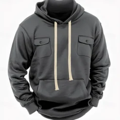 Best OUKU Men's Hoodie Fleece Hoodie Tactical Hoodie Black Army Green Khaki Light Grey Dark Gray Hooded Plain Pocket Casual Daily Streetwear Basic Casual Tactical Spring & Fall Cross-Seasons Clothing Apparel