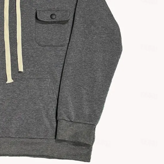 Best OUKU Men's Hoodie Fleece Hoodie Tactical Hoodie Black Army Green Khaki Light Grey Dark Gray Hooded Plain Pocket Casual Daily Streetwear Basic Casual Tactical Spring & Fall Cross-Seasons Clothing Apparel