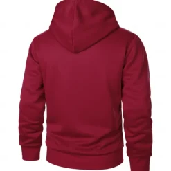 Clearance OUKU Men's Hoodie Full Zip Hoodie Fleece Jacket Sherpa Linend Fleece lined Hoodie Black Red Navy Blue Gray Hooded Plain Sports & Outdoor Daily Holiday Polyester Vintage Streetwear Casual Fall & Winter