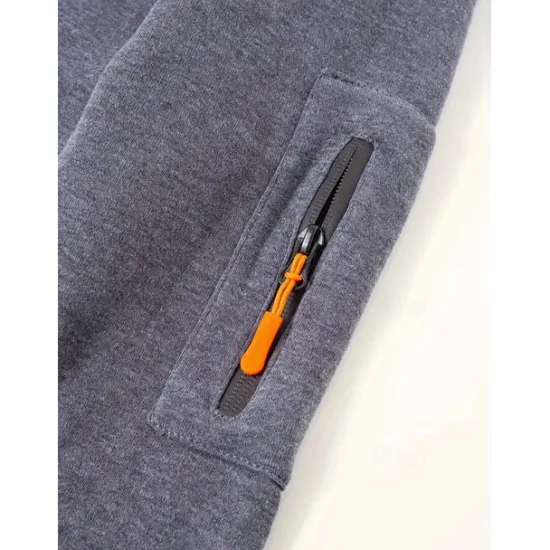 Online OUKU Men's Hoodie Full Zip Hoodie Tactical Hoodie Black Navy Blue Blue Khaki Dark Gray Hooded Plain Sports & Outdoor Daily Holiday Streetwear Cool Casual Winter Spring & Fall Clothing Apparel Hoodies