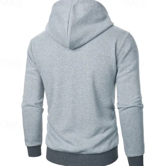 Clearance OUKU Men's Hoodie Full Zip Hoodie Tactical Hoodie Black Light Grey Dark Gray Hooded Plain Tactical Sports & Outdoor Daily Streetwear Cool Casual Winter Spring & Fall Clothing Apparel Hoodies Sweatshirts