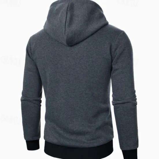 Clearance OUKU Men's Hoodie Full Zip Hoodie Tactical Hoodie Black Light Grey Dark Gray Hooded Plain Tactical Sports & Outdoor Daily Streetwear Cool Casual Winter Spring & Fall Clothing Apparel Hoodies Sweatshirts