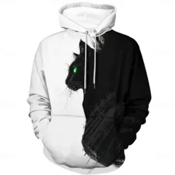Sale OUKU Men's Hoodie Hoodies Sweatshirt Fashion Daily Long Sleeve Hooded Vacation Streetwear Printing Winter Spring & Fall Designer Black