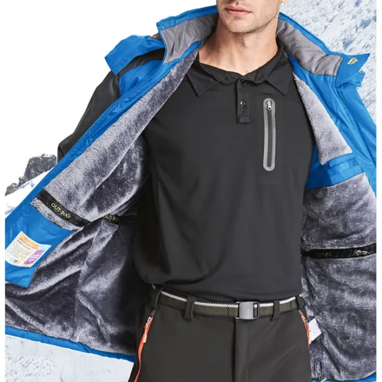 Clearance OUKU Men's Hoodie Jacket Ski Jacket Hiking Fleece Jacket Winter Outdoor Thermal Warm Fleece Lining Waterproof Windproof Outerwear Windbreaker Softshell Jacket Coat Skiing Ski Snowboard Fishing Black