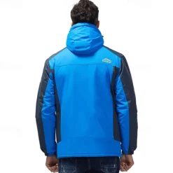 Clearance OUKU Men's Hoodie Jacket Ski Jacket Hiking Fleece Jacket Winter Outdoor Thermal Warm Fleece Lining Waterproof Windproof Outerwear Windbreaker Softshell Jacket Coat Skiing Ski Snowboard Fishing Black