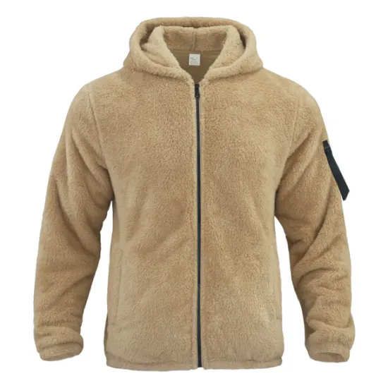 Online OUKU Men's Hoodie Outerwear Fleece Hoodie Black Navy Blue Khaki Dark Gray Hooded Plain Sports & Outdoor Daily Holiday Streetwear Cool Casual Fall & Winter Clothing Apparel Hoodies Sweatshirts
