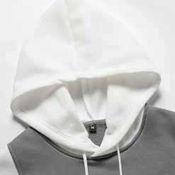 Outlet OUKU Men's Hoodie Pullover Hoodie Sweatshirt Black And White Red & Black White + Light Grey Hooded Color Block Pocket Color Block Sports & Outdoor Daily Holiday Streetwear Cool Sportswear Spring & Fall