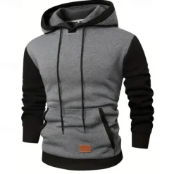 New OUKU Men's Hoodie Pullover Hoodie Sweatshirt Fleece Hoodie Wine Army Green Navy Blue Gray Hooded Color Block Patchwork Color Block Casual Daily Sports Polyester Streetwear Cool Sportswear Fall Winter