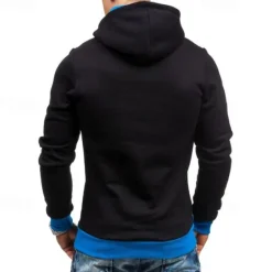 New OUKU Men's Hoodie Quarter Zip Hoodie Black Red Blue Camel Gray Hooded Plain Patchwork Sports & Outdoor Daily Holiday Polyester Streetwear Basic Casual Spring & Fall Clothing Apparel Hoodies Sweatshirts