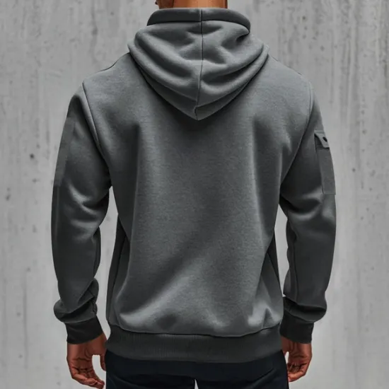 Clearance OUKU Men's Hoodie Quarter Zip Hoodie Black Navy Blue Khaki Light Grey Dark Gray Hooded Plain Pocket Sports & Outdoor Daily Holiday Polyester Streetwear Basic Casual Spring & Fall Clothing Apparel Hoodies