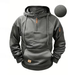 Best OUKU Men's Hoodie Quarter Zip Hoodie Black Wine Navy Blue Blue Brown Hooded Plain Pocket Sports & Outdoor Daily Holiday Polyester Streetwear Basic Casual Spring & Fall Clothing Apparel Hoodies