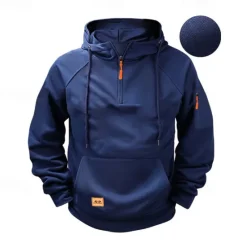 Best OUKU Men's Hoodie Quarter Zip Hoodie Black Wine Navy Blue Blue Brown Hooded Plain Pocket Sports & Outdoor Daily Holiday Polyester Streetwear Basic Casual Spring & Fall Clothing Apparel Hoodies