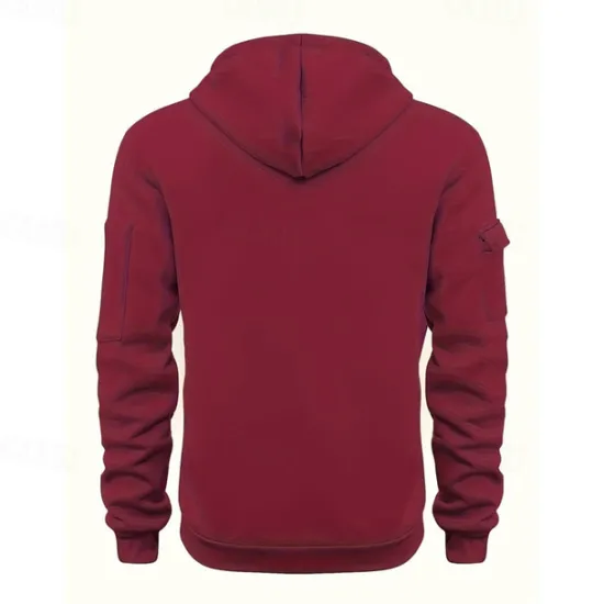 Best OUKU Men's Hoodie Quarter Zip Hoodie Black Wine Navy Blue Blue Brown Hooded Plain Pocket Sports & Outdoor Daily Holiday Polyester Streetwear Basic Casual Spring & Fall Clothing Apparel Hoodies