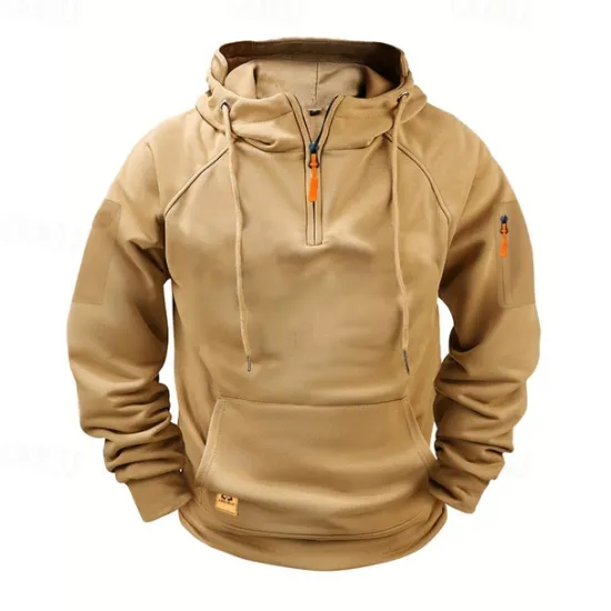 Best OUKU Men's Hoodie Quarter Zip Hoodie Black Wine Navy Blue Blue Brown Hooded Plain Pocket Sports & Outdoor Daily Holiday Polyester Streetwear Basic Casual Spring & Fall Clothing Apparel Hoodies