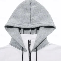 Outlet OUKU Men's Hoodie Quarter Zip Hoodie Fleece Hoodie Tactical Hoodie Black White Wine Red Khaki Hooded Plain Patchwork Half Zip Work Sports & Outdoor Casual Streetwear Basic Casual Spring & Fall