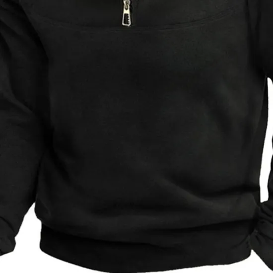 New OUKU Men's Hoodie Quarter Zip Hoodie Hooded Plain Pocket Sports & Outdoor Daily Holiday Polyester Streetwear Basic Casual Spring & Fall Clothing Apparel Hoodies Sweatshirts Long Sleeve Black