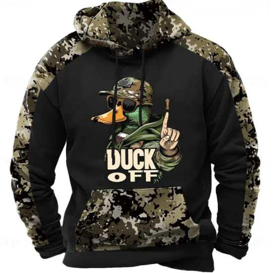 Discount OUKU Men's Hoodie Sweatshirt Black Green Hooded Camouflage Camo / Camouflage 3D Print Vintage Cool Fall Winter Clothing Apparel Hoodies Sweatshirts