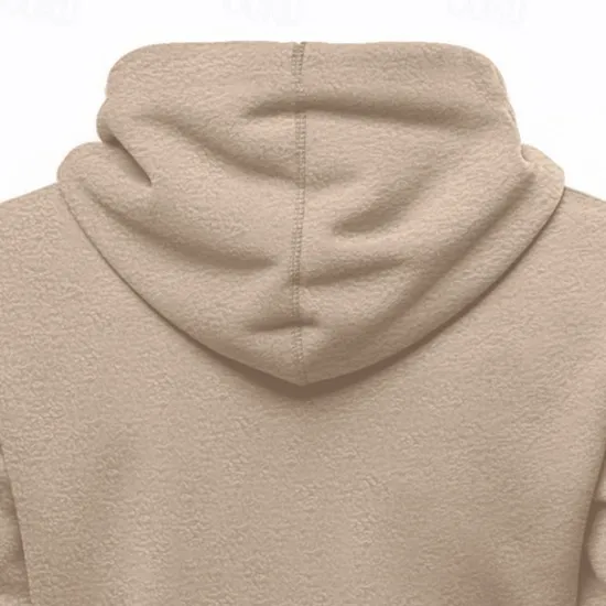 Clearance OUKU Men's Hoodie Sweatshirt Polar Fleece Black Army Green Khaki Dark Gray Light Blue Hooded Plain Drawstring Ribbed Front Pocket Sports & Outdoor Daily Holiday Polyester Streetwear Basic Casual Fall