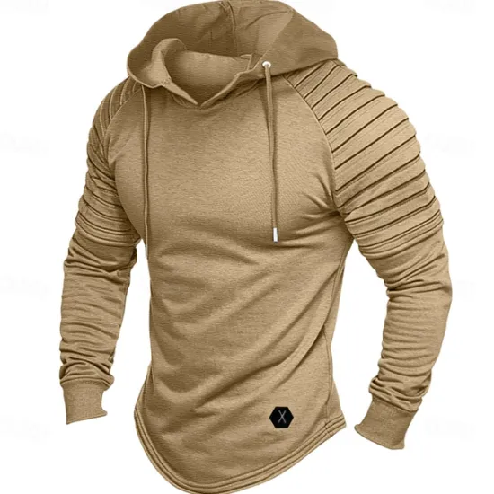 Sale OUKU Men's Hoodie Tactical Black White Wine Army Green Khaki Hooded Plain Sports & Outdoor Daily Holiday Polyester Streetwear Cool Casual Cross-Seasons Fall & Winter Clothing Apparel Hoodies Sweatshirts