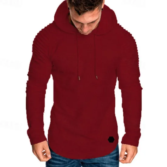 Sale OUKU Men's Hoodie Tactical Black White Wine Army Green Khaki Hooded Plain Sports & Outdoor Daily Holiday Polyester Streetwear Cool Casual Cross-Seasons Fall & Winter Clothing Apparel Hoodies Sweatshirts