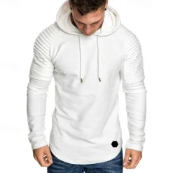 Sale OUKU Men's Hoodie Tactical Black White Wine Army Green Khaki Hooded Plain Sports & Outdoor Daily Holiday Polyester Streetwear Cool Casual Cross-Seasons Fall & Winter Clothing Apparel Hoodies Sweatshirts