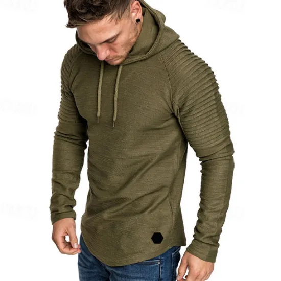 Sale OUKU Men's Hoodie Tactical Black White Wine Army Green Khaki Hooded Plain Sports & Outdoor Daily Holiday Polyester Streetwear Cool Casual Cross-Seasons Fall & Winter Clothing Apparel Hoodies Sweatshirts