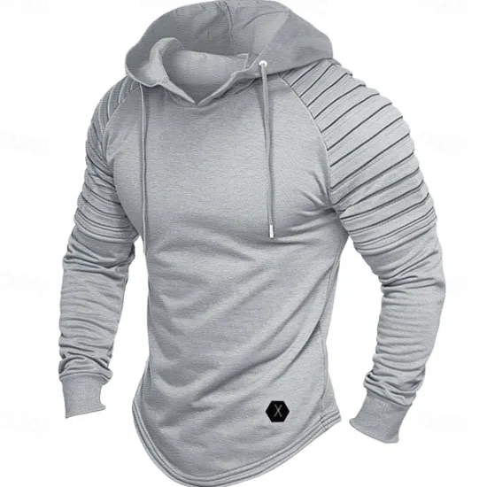 Sale OUKU Men's Hoodie Tactical Black White Wine Army Green Khaki Hooded Plain Sports & Outdoor Daily Holiday Polyester Streetwear Cool Casual Cross-Seasons Fall & Winter Clothing Apparel Hoodies Sweatshirts