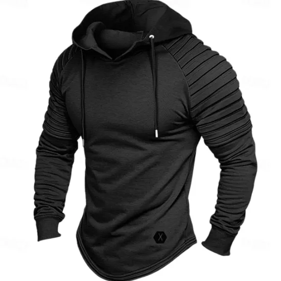 Sale OUKU Men's Hoodie Tactical Black White Wine Army Green Khaki Hooded Plain Sports & Outdoor Daily Holiday Polyester Streetwear Cool Casual Cross-Seasons Fall & Winter Clothing Apparel Hoodies Sweatshirts