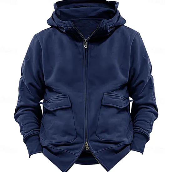 Online OUKU Men's Hoodie Tactical Hoodie Black Navy Blue Khaki Dark Gray Hooded Plain Sports & Outdoor Sports Streetwear non-printing Designer Basic Casual Winter Clothing Apparel Hoodies Sweatshirts