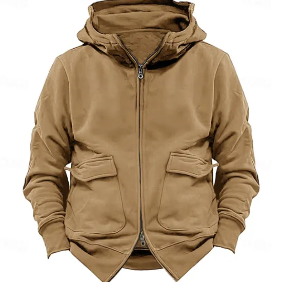 Online OUKU Men's Hoodie Tactical Hoodie Black Navy Blue Khaki Dark Gray Hooded Plain Sports & Outdoor Sports Streetwear non-printing Designer Basic Casual Winter Clothing Apparel Hoodies Sweatshirts