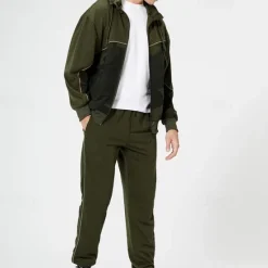 New OUKU Men's Hoodie Tracksuit Full Zip Hoodie Sweatsuit Army Green Khaki Gray Hooded Color Block Camouflage Patchwork 2 Piece Sports & Outdoor Daily Holiday Streetwear Basic Casual Spring & Fall Clothing