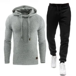 Best OUKU Men's Hoodie Tracksuit Sweatsuit Apricot Black White Army Green Red Hooded Plain 2 Piece Sports & Outdoor Daily Holiday Streetwear Basic Casual Spring & Fall Clothing Apparel Hoodies Sweatshirts