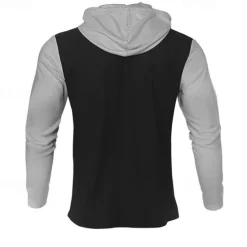 Online OUKU Men's Hoodie Tracksuit Sweatsuit Black White Royal Blue Khaki Dark Gray Hooded Stripes 2 Piece Sports & Outdoor Daily Holiday Streetwear Basic Casual Spring & Fall Clothing Apparel Hoodies